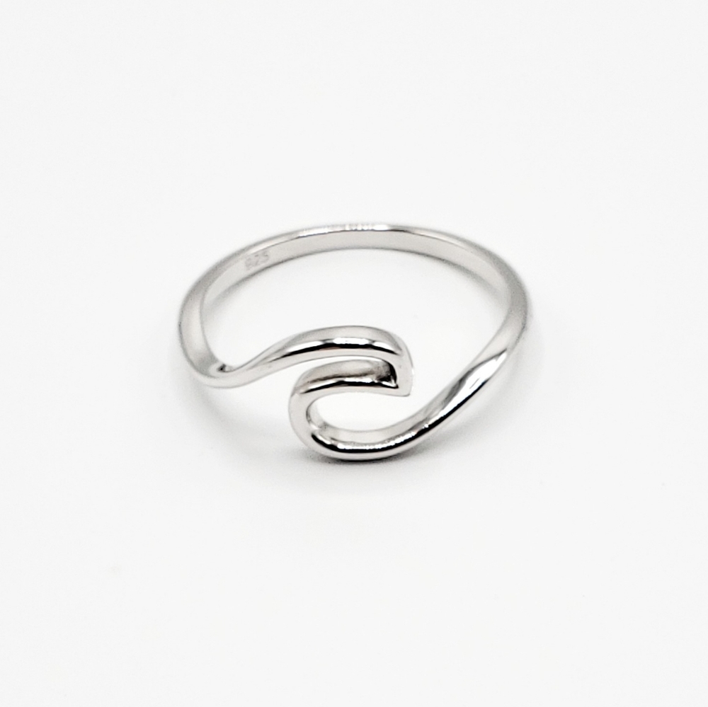 Silver Ocean Wave Ring